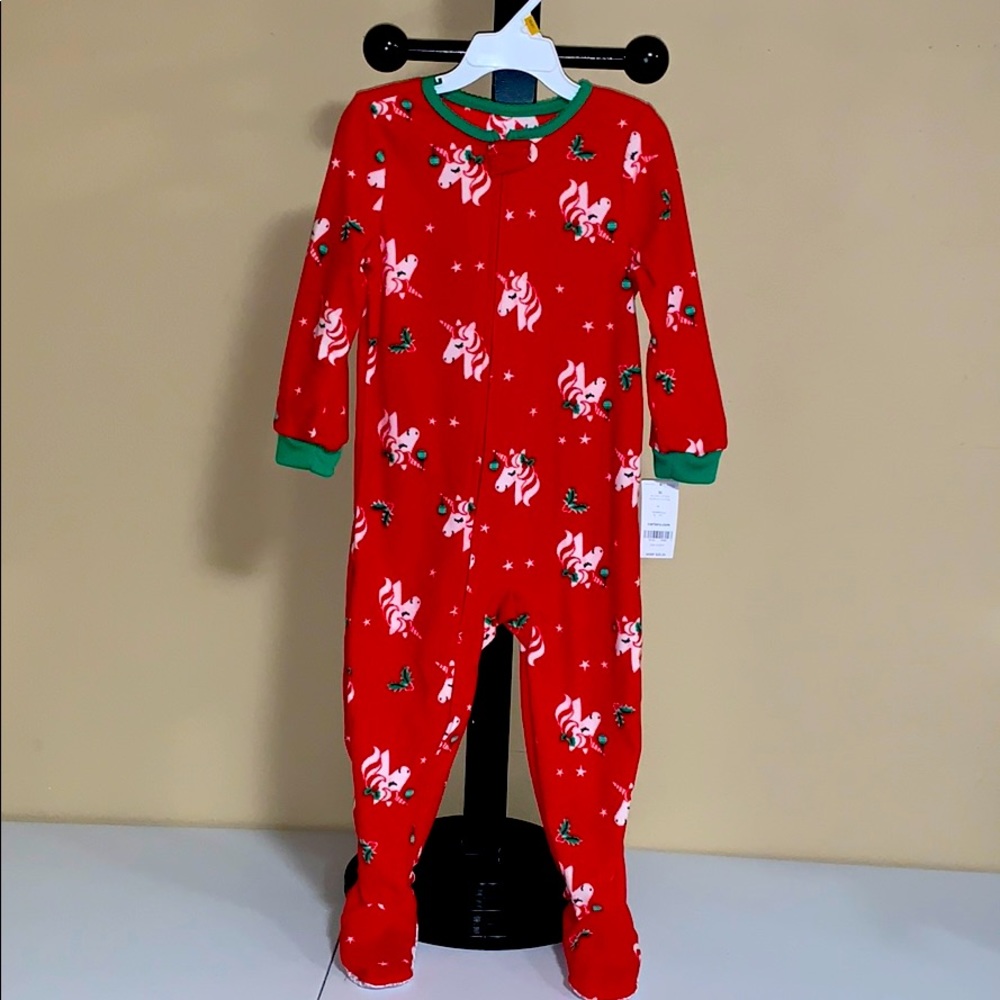 Carter’s Xmas Holiday Footie Onesie Unicorn 3T